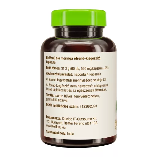 BioMenü organske moringa kapsule 60 kosov