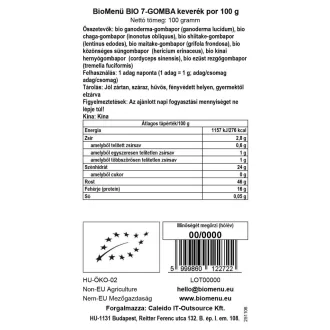BioMenü organska mešanica 7 gob v prahu 100 g slika izdelka