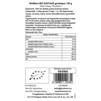BioMenü ekološki prah gobe shiitake 100 g slika izdelka