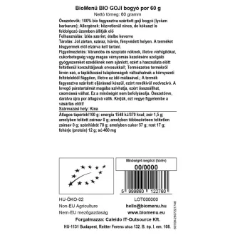 BioMenü ekološke goji jagode v prahu 60 g slika izdelka