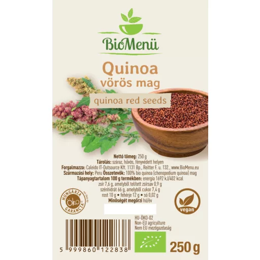 BioMenü ekološka rdeča kvinoja v zrnih 250 g oznaka