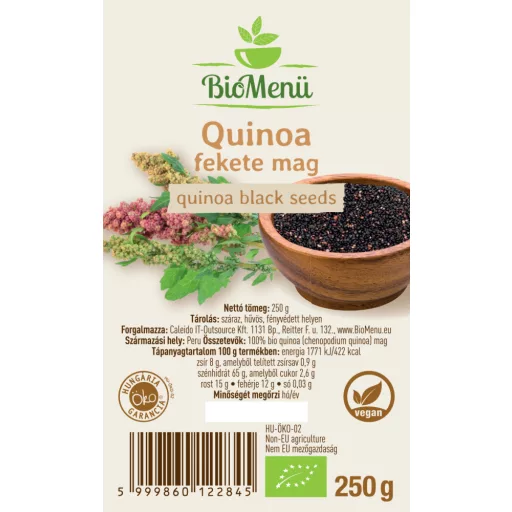 BioMenü organska črna kvinoja 250 g oznaka