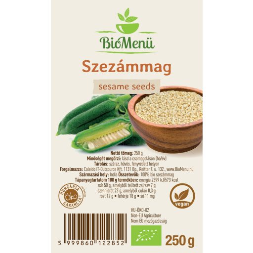 BioMenü organska sezamova semena 250 g oznaka