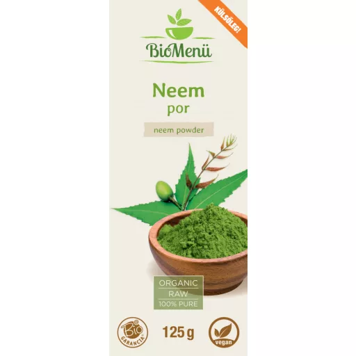 BioMenü organska neem v prahu 125 g oznaka
