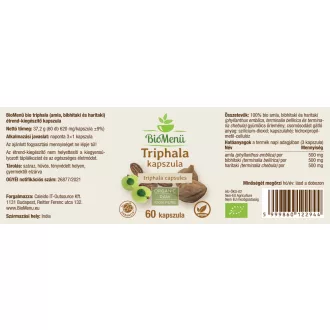 BioMenü ekološke kapsule triphala 60 kosov slika izdelka