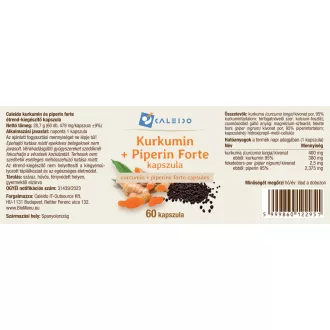 Caleido kurkumin + piperin forte v kapsulah, 60 kapsul slika izdelka