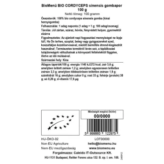 BioMenü organska moka iz gob cordyceps sinensis 100 g slika izdelka