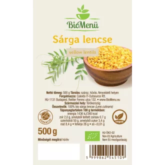 BioMenü ekološka rumena leča 500 g slika izdelka