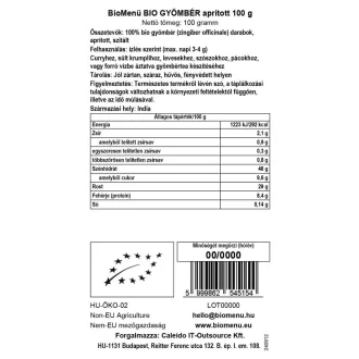 BioMenü ekološki sesekljan ingver 100 g slika izdelka