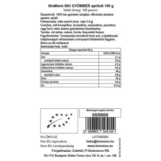 BioMenü ekološki sesekljan ingver 100 g slika izdelka