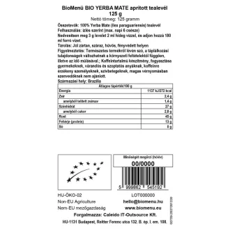 BioMenü ekološki sesekljan čaj yerba mate 125 g slika izdelka