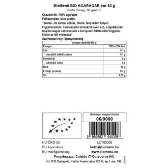BioMenü organski prah iz agar agarja 60 g slika izdelka