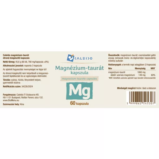 Caleido kapsule magnezijevega taurata, 60 kapsul oznaka
