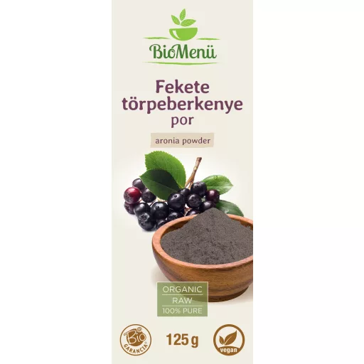 BioMenü ekološki prah črne aronije 125 g oznaka