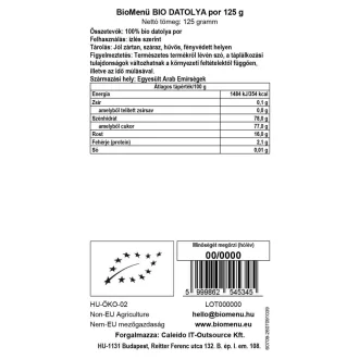BioMenü ekološki prah dateljni 125 g slika izdelka