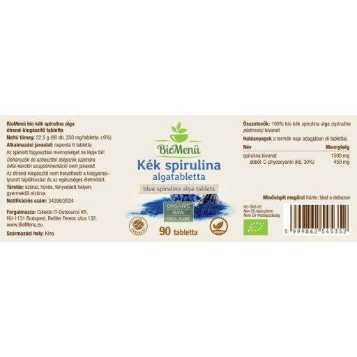BioMenü ekološke tablete modre spiruline 90 kosov