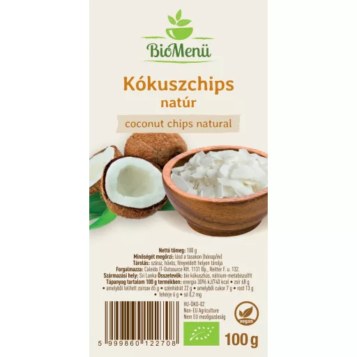 BioMenü ekološki kokosovi kosmiči naravni 100 g oznaka