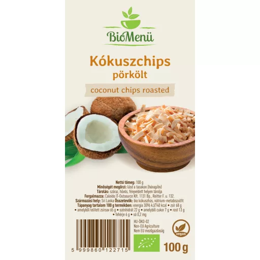 BioMenü ekološki praženi kokosovi čips 100 g oznaka
