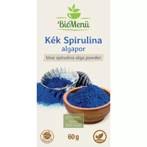 BioMenü ekološki prah modre spiruline 60 g oznaka
