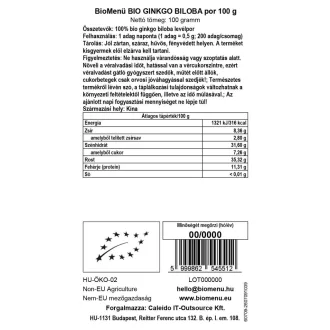 BioMenü ekološki ginkgo biloba v prahu 100 g slika izdelka