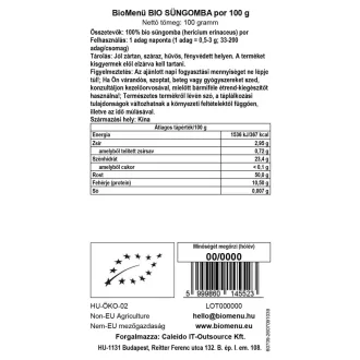 BioMenü organska goba sponge v prahu 100 g slika izdelka
