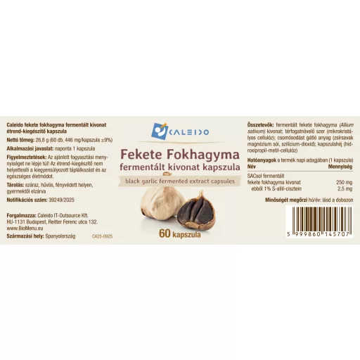 Caleido Črni česen fermentirani izvleček kapsule 60 kos oznaka