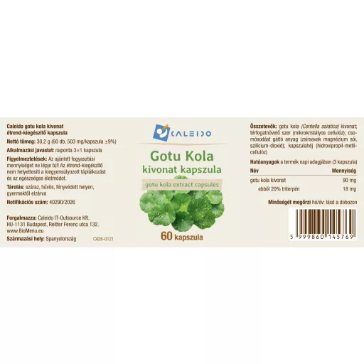Caleido Gotu Kola izvleček kapsula 60 kos oznaka