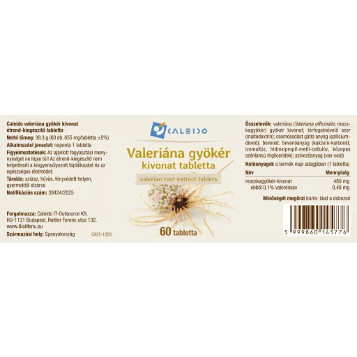 Caleido Tablete z izvlečkom korenine baldrijana 60 kosov oznaka
